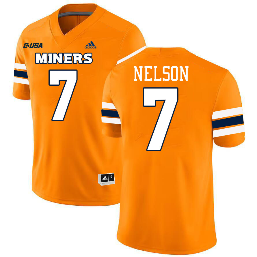 #7 Malachi Nelson UTEP Jersey,UTEP Miners College Football Jersey,Uniforms-Orange
